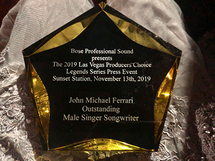 Outstanding Male Singer Songwriter 2019 John Michael Ferrari by Producer's Choice Honors 2019